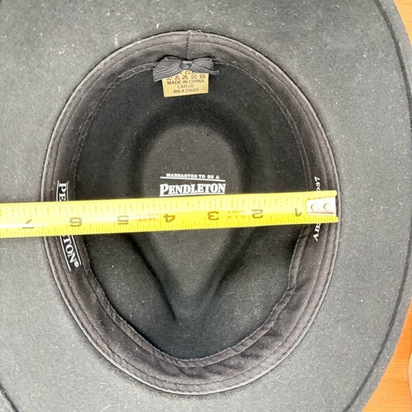 NEW Pendleton Black Wool Fedora Made in USA  Size L main image 5